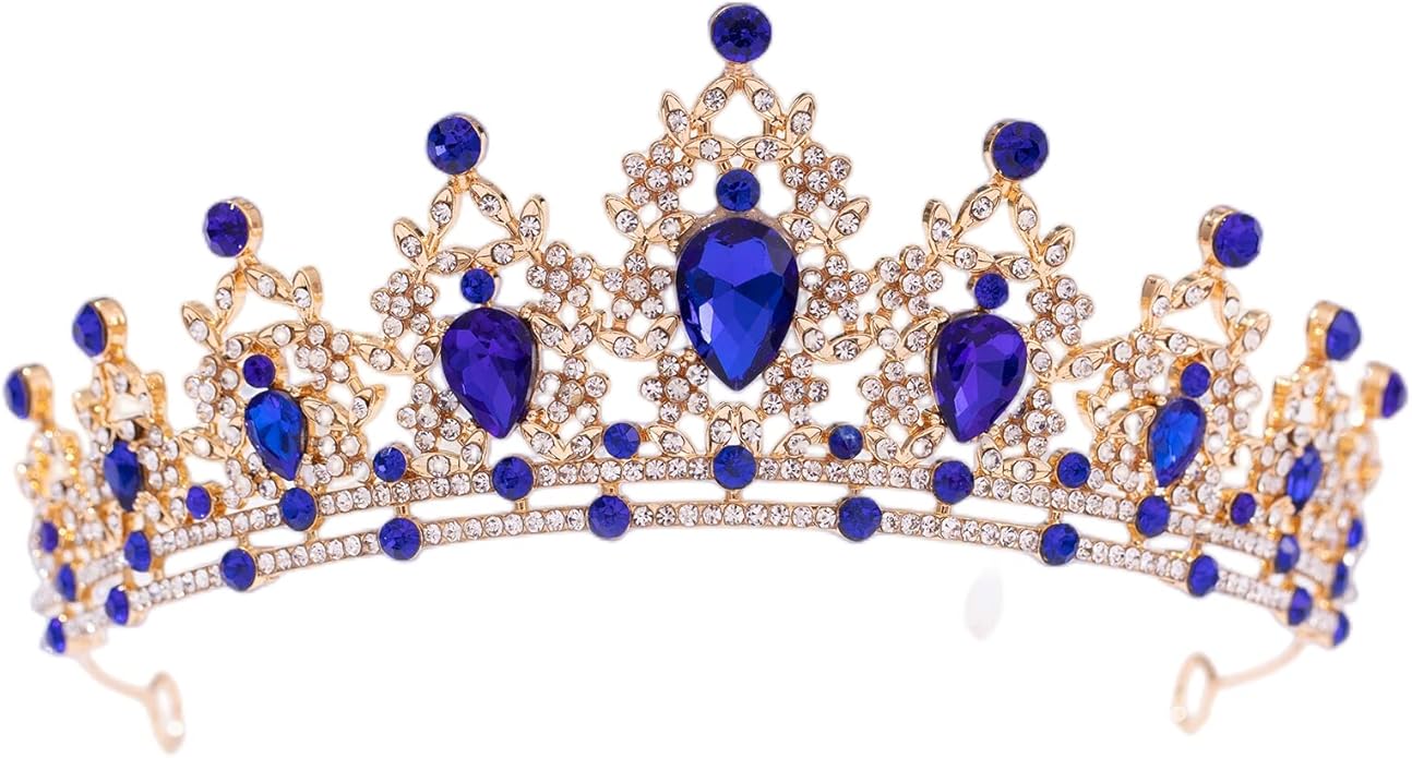 FORSEVEN Crystal Tiaras for Women, Wedding Tiaras and Crowns for Women Tiaras for Birthday Party Princess Crown Hair Accessories Bride Rhinestone Christmas Decorations Headband