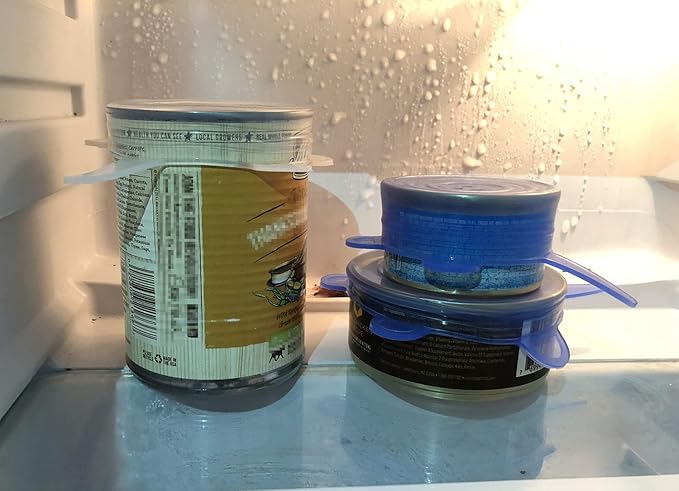 COMTIM Pet Food Can Lids, Silicone Stretch Can Lids Covers for Dog Cat Food, Reusable Expandable Universal Size Fit Most Cans and Jars, 9 PACK