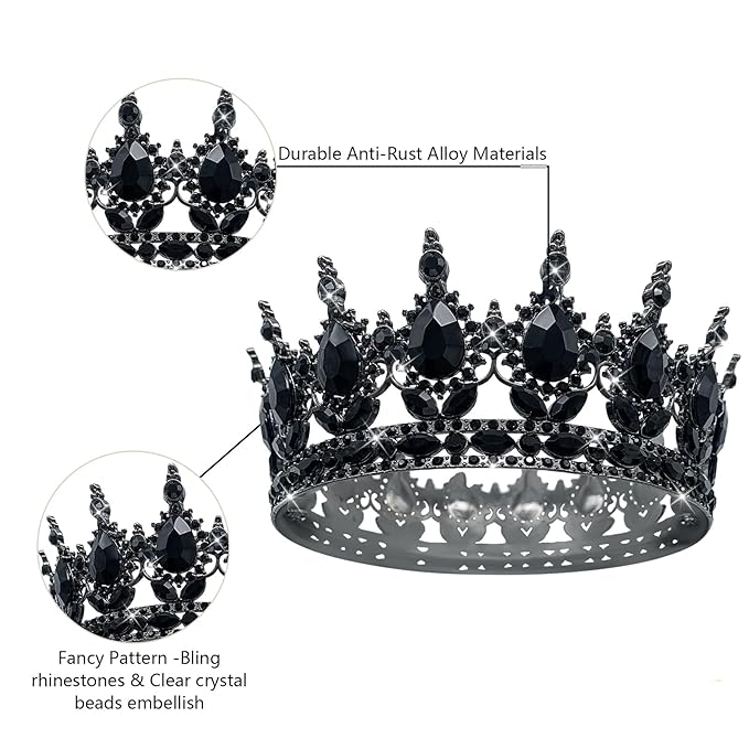 YOUlDIANZI Queen Crown Rhinestone Wedding Crowns and Tiaras for Women Costume Party Hair Accessories Princess Birthday Crown Crystal Bridal Crowns