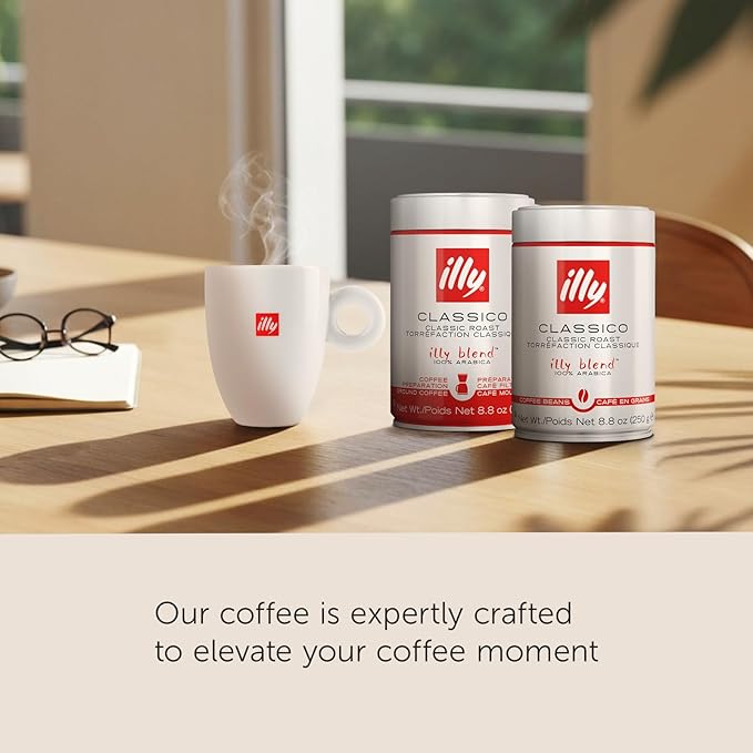 illy Arabica Selections Ethiopia Whole Bean Coffee, 100% Arabica Bean Single Origin Coffee, Light Roast with Notes of Jasmine, All-Natural, No Preservatives, 8.8 Ounce Can (Pack of 1)