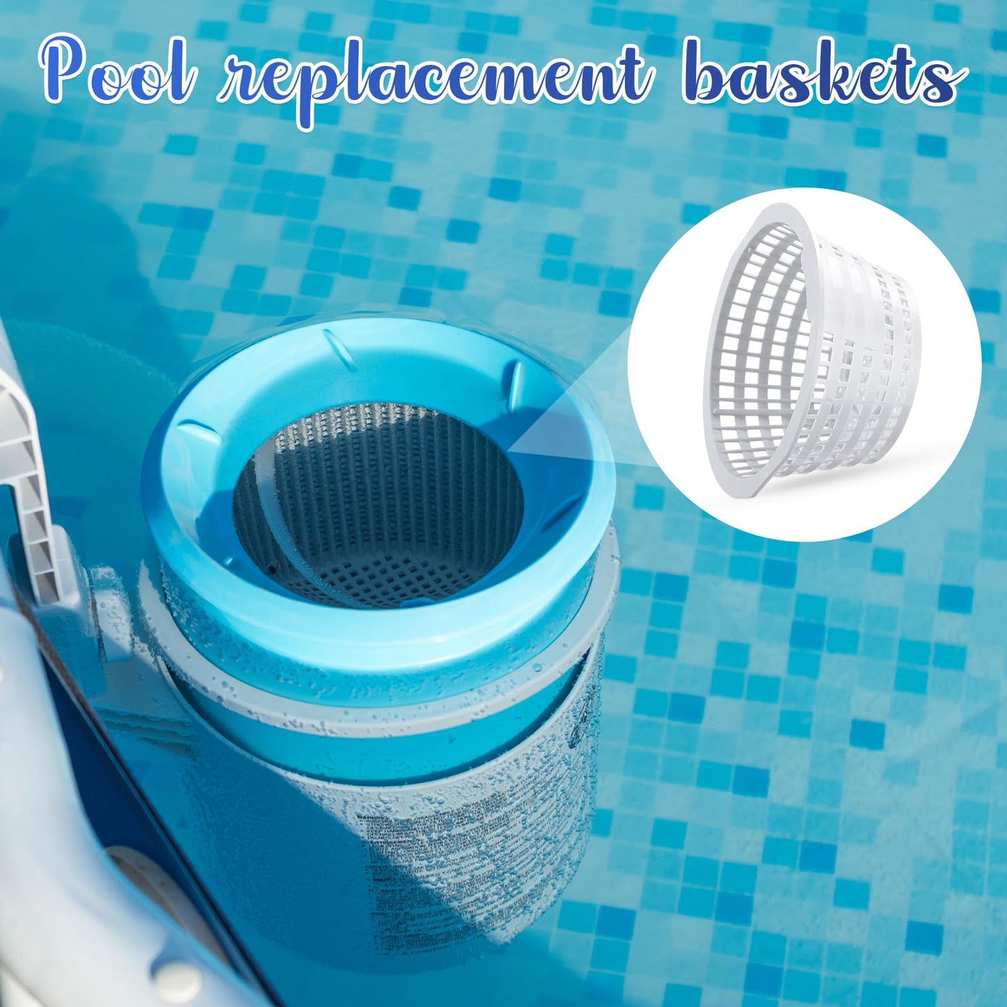 RimCereal 2 Pack 8926 Skimmer Replacement Weir Door Flap and 2 Pack 8928 Pool Skimmer Basket for Above Ground and in Ground Swimming Pool Replacement Parts