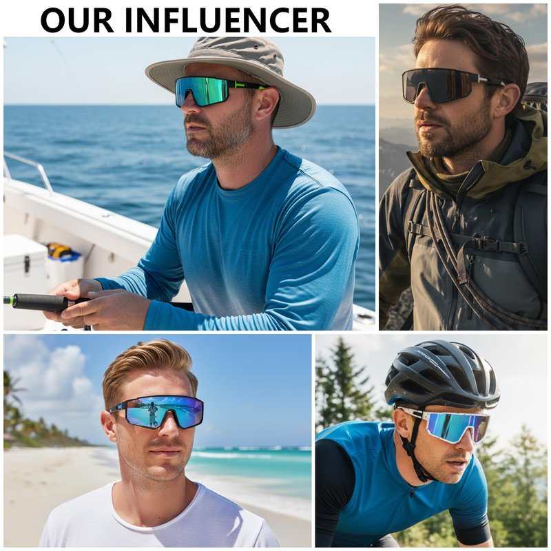 IKTOD 3 Pack Polarized Running Sunglasses for Women Mens Sunglasses UV Protection for Cycling Baseball Fishing (3 Pack-Blue Black/Red Red/Blue White-W08)