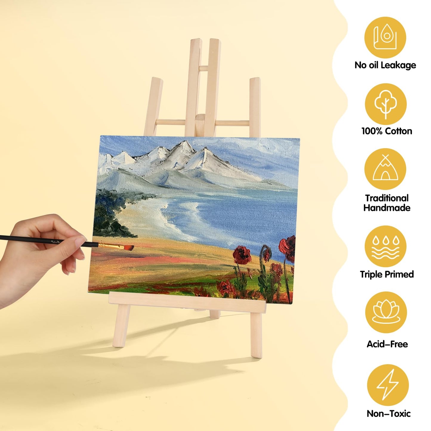 ESRICH Canvases for Painting 8x10, 160 Pack Canvas Boards for Painting Cotton Primed Acid Free Blank Canvas Panels for Oil Paint, Watercolor, Acrylic Paint, Gouache and Tempera.
