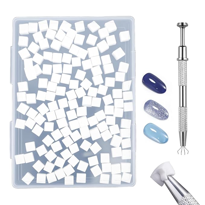 Soft Nail Sponges（150PCS）, Reusable Nail sponges,Nail DIY sponges, Nail Art sponges, 1PCS Grabbing Pen and Nail Brush Professional Accessories Manicure Salon Supplies
