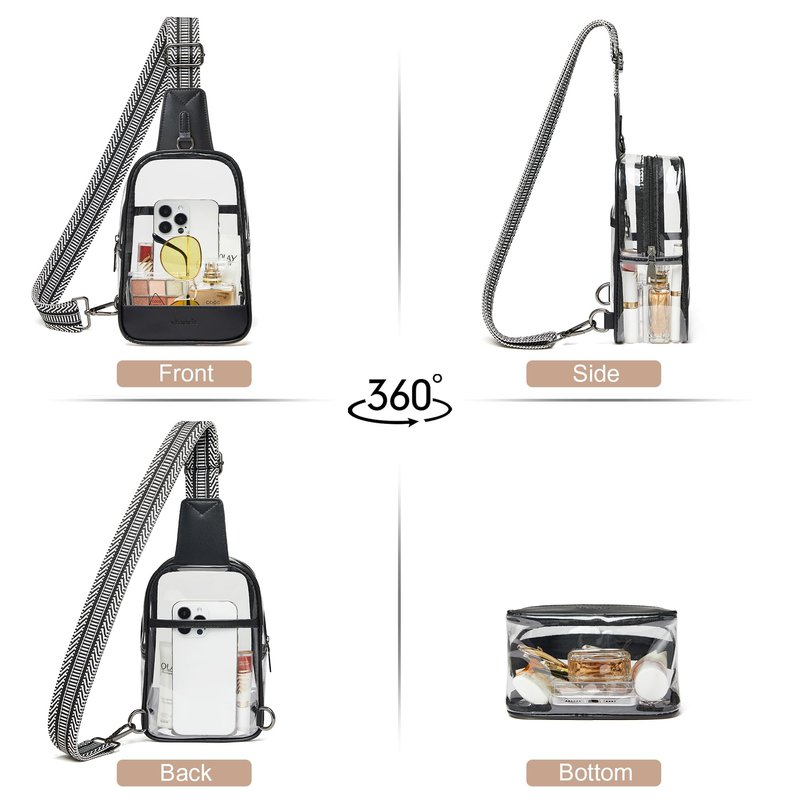 Shrrie Clear Bag for Stadium Events Transparent Crossbody Sling Bag for Women & Men - Stadium Approved, Concerts & Sports