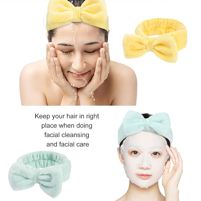 8 Pack Spa Headbands for Women, Soft Bow Skincare Headband for Washing Face, Skincare, Salon & Makeup, Bulk Spa Party Favors, Ideal Christmas Gifts or Stocking Stuffers for Teen Girls