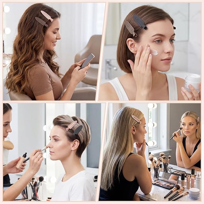 Obeoby 12-Pack No Bend No Crease Hair Clips, Rhinestone Hair Clip for Styling & Makeup, 2.76 Inch Metal Barrettes Hair Accessories for Women Girls - Secure Bangs, Manage Stray Hair, Wedding & Everyday