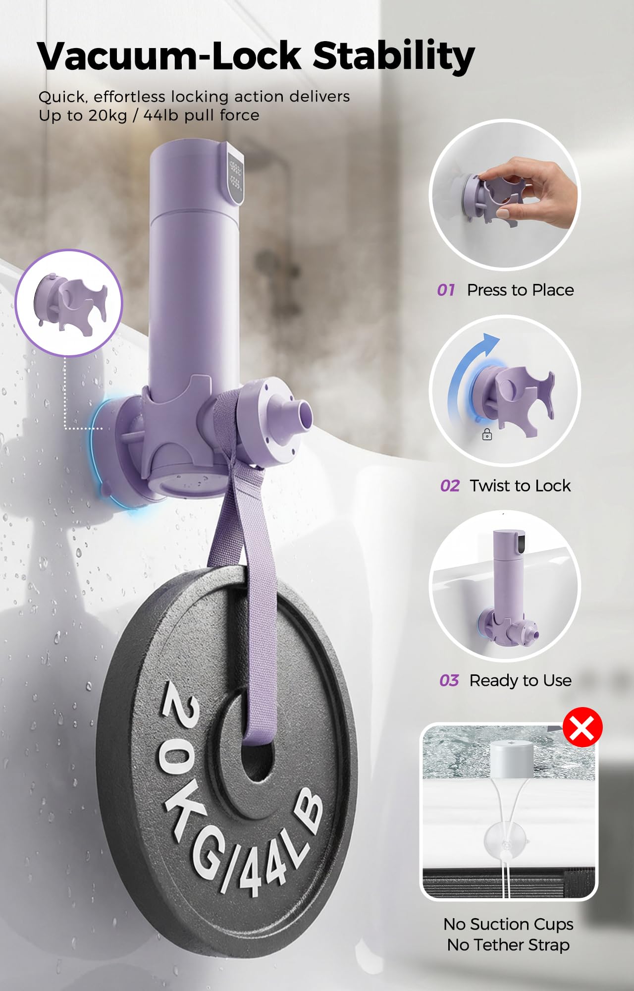 Bath Jets for Tub – Portable Cordless Bath Jet Spa for Bathtub with Vacuum-Lock Suction, Dual Jet & Bubble Mode, 360° Adjustable Water Flow