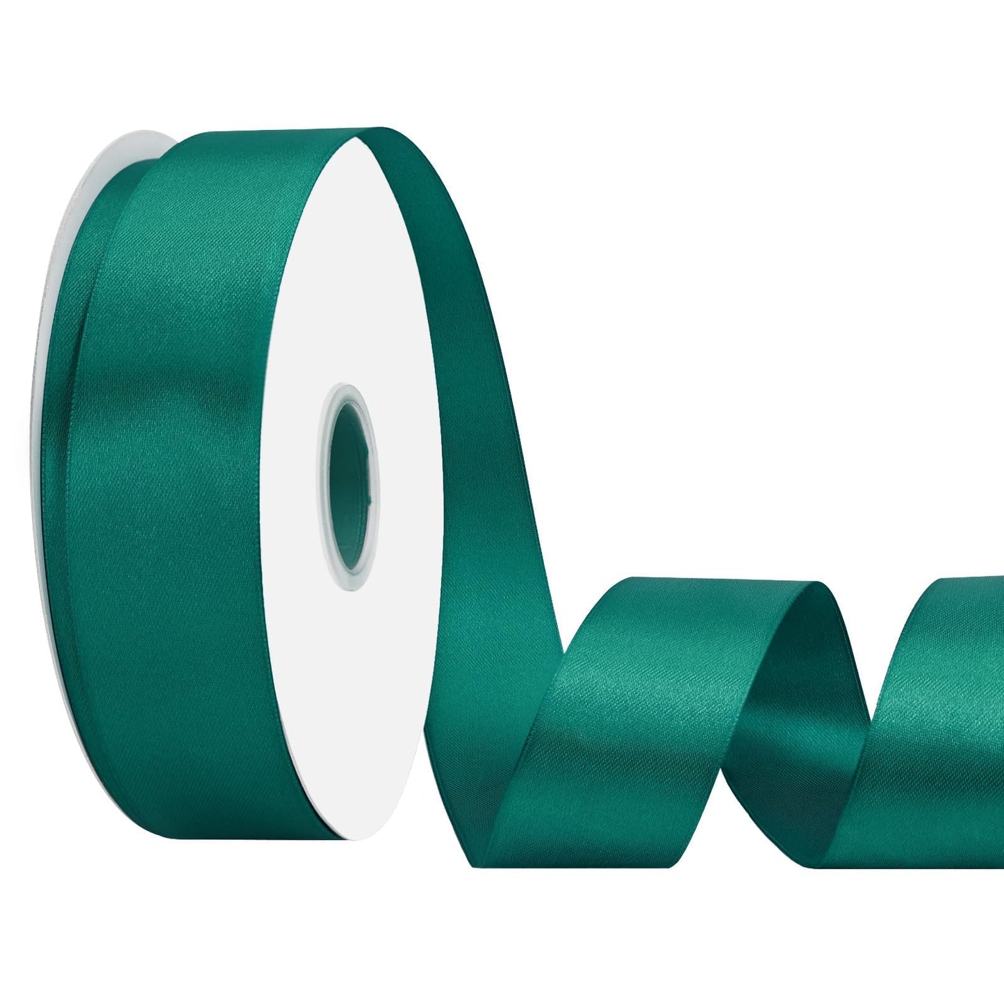 LoomJoyz Double Faced Teal Satin Ribbon 1-1/2 Inch × 100 Yards Satin Ribbon Ideal for Gift Wrapping Flower Bouquet Arts Crafts Sewing Weddings Floral Arrangements & Bows