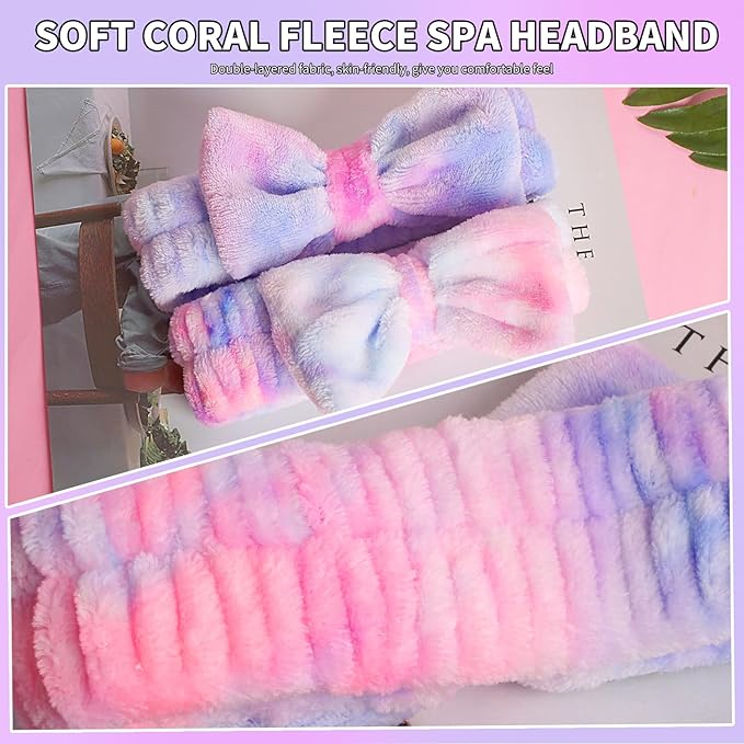 YGQQIY Headband for Washing Face, Girls Makeup&Skincare Headband, Microfiber Elastic Face Wash Headbands to Skincare Spa Shower,2pcs