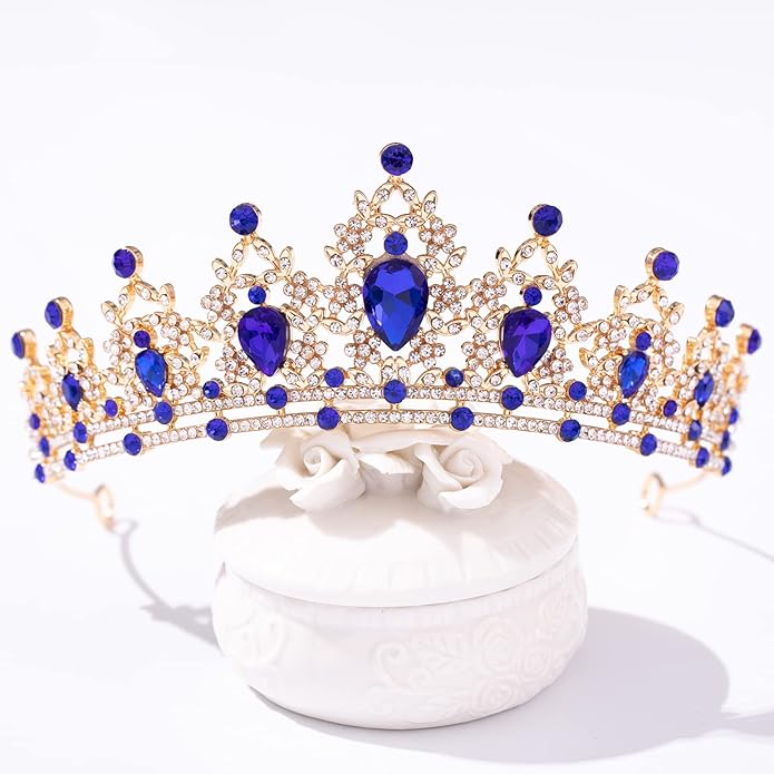 FORSEVEN Crystal Tiaras for Women, Wedding Tiaras and Crowns for Women Tiaras for Birthday Party Princess Crown Hair Accessories Bride Rhinestone Christmas Decorations Headband