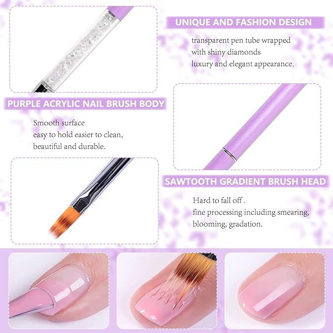 5Pcs Ombre Nail Brush Nail Sponges for Ombre Nail Gradient Sponges AirBrush French Tip Nail Design Brushes Ombre Brush for Gel Nails Painting Nail Polish Pen Manicure Brush Tool