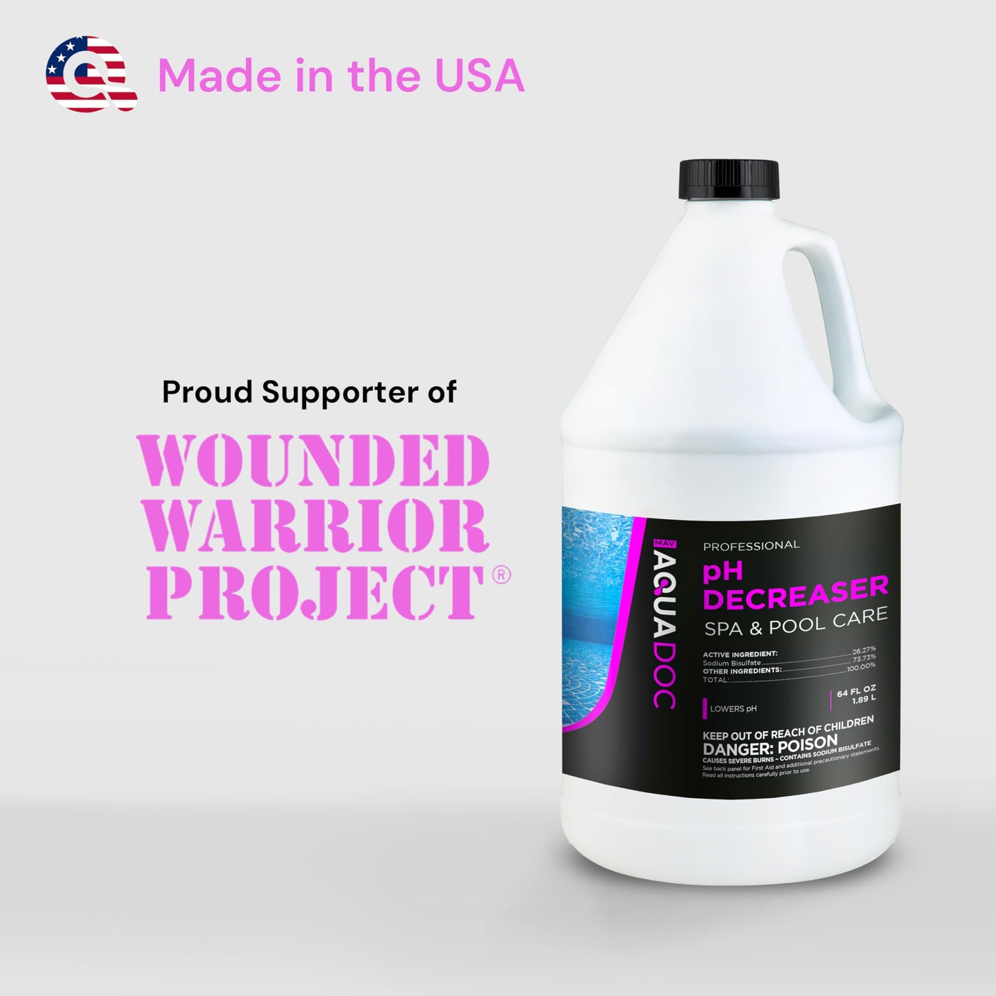 AquaDoc Hot Tub pH Decreaser - 64oz - Spa pH Down for Water Balance - Hot Tub Chemicals Made in USA