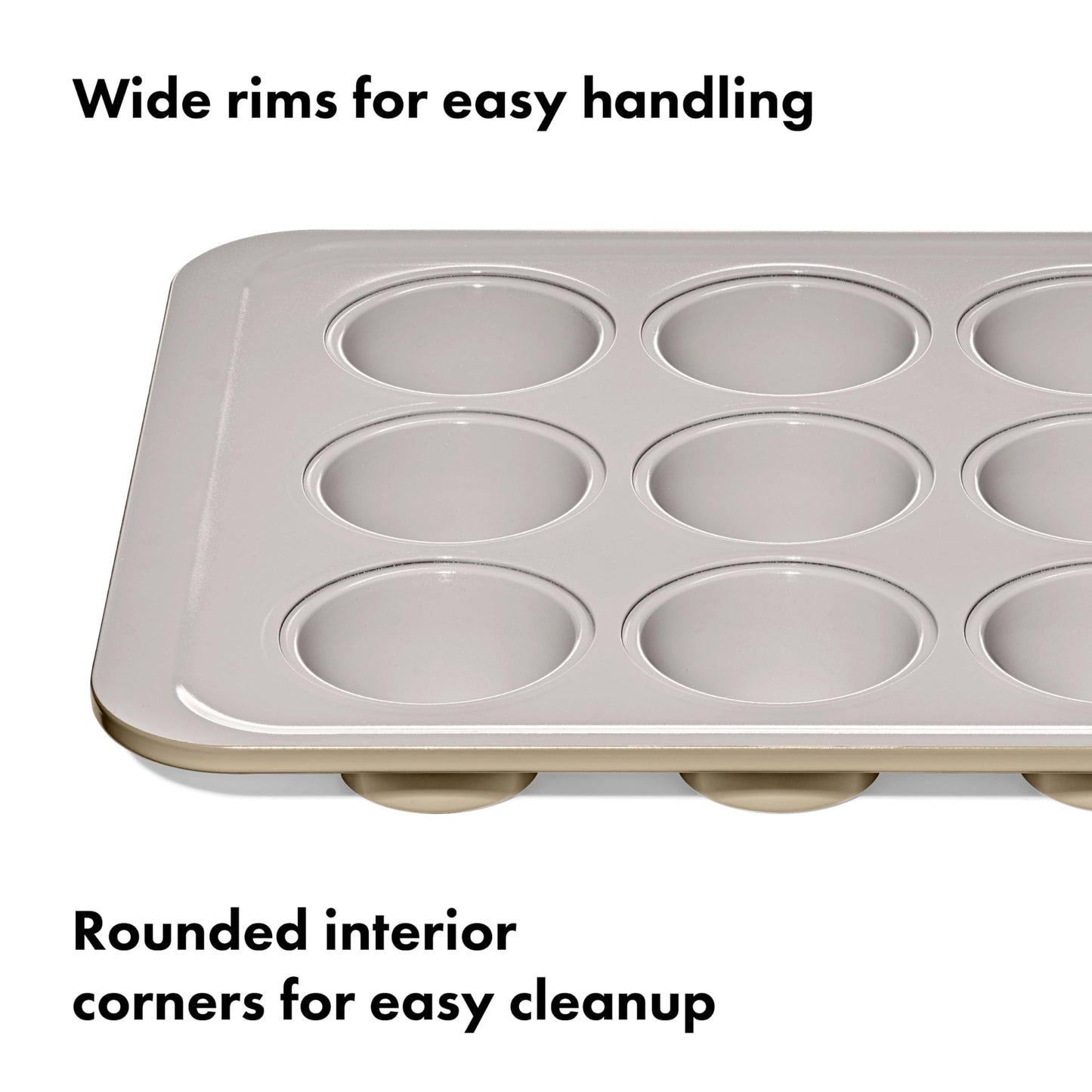 OXO Good Grips Non-Stick Pro Ceramic Coated Metal Bakeware 12 Cup Muffin Pan – Biscuit