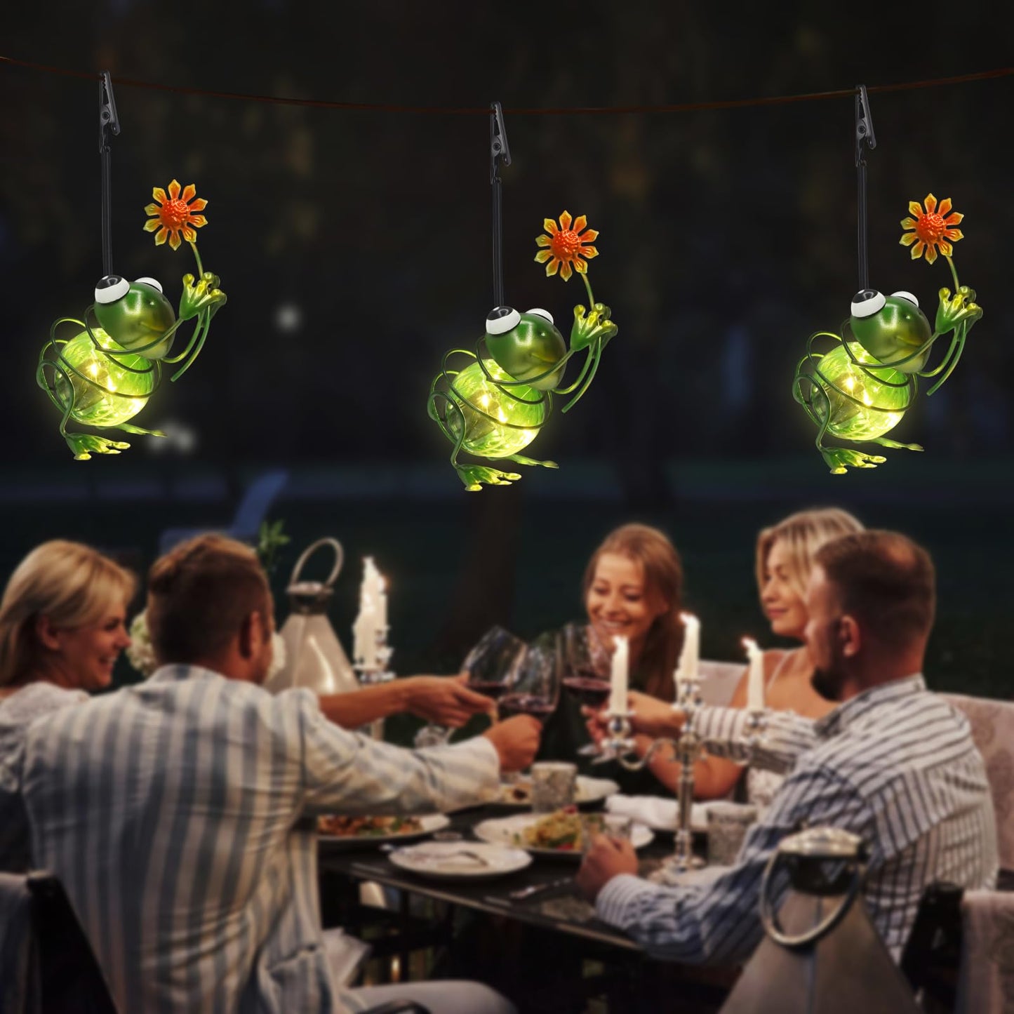 Frog Solar Outdoor Hanging Lantern Creative Small Sculpture Lights Durable Waterproof Lamp Suitable for Festivals Garden Decor Birthday Gifts for Grandma Mom Women Girl