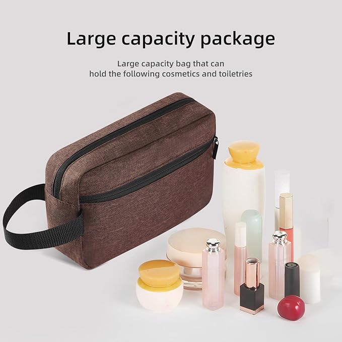 Travel Toiletry bag Toiletry bag for women men Hanging Cosmetic bag Travel accessories for Women Men (Brown)
