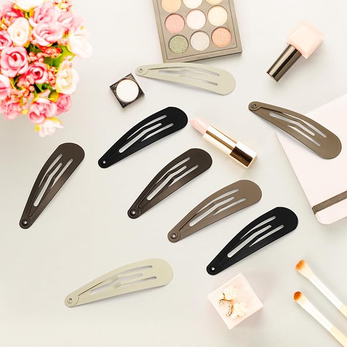 Snap Hair Clips for Women and Girls Water Drop Non Slip Hair Barrettes Matte Finished Metal Hair Clips Accessory Mixed Color 16 PCS 1.89"