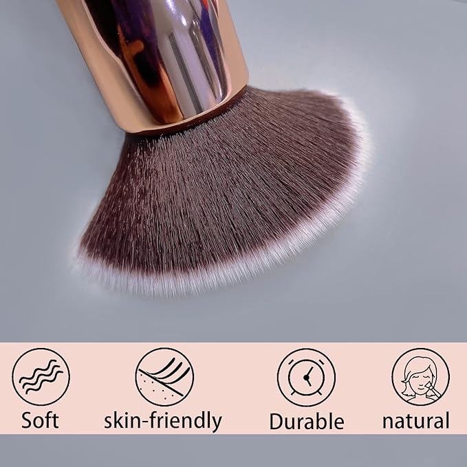 Foundation Brush For Liquid Makeup :Angled & Flat Top Kabuki Brush Synthetic Professional Makeup Brush For Liquid,Cream,and Powder-Buffing,Blending,Flawless Face Brush(GFOUNS-BR003-2P)