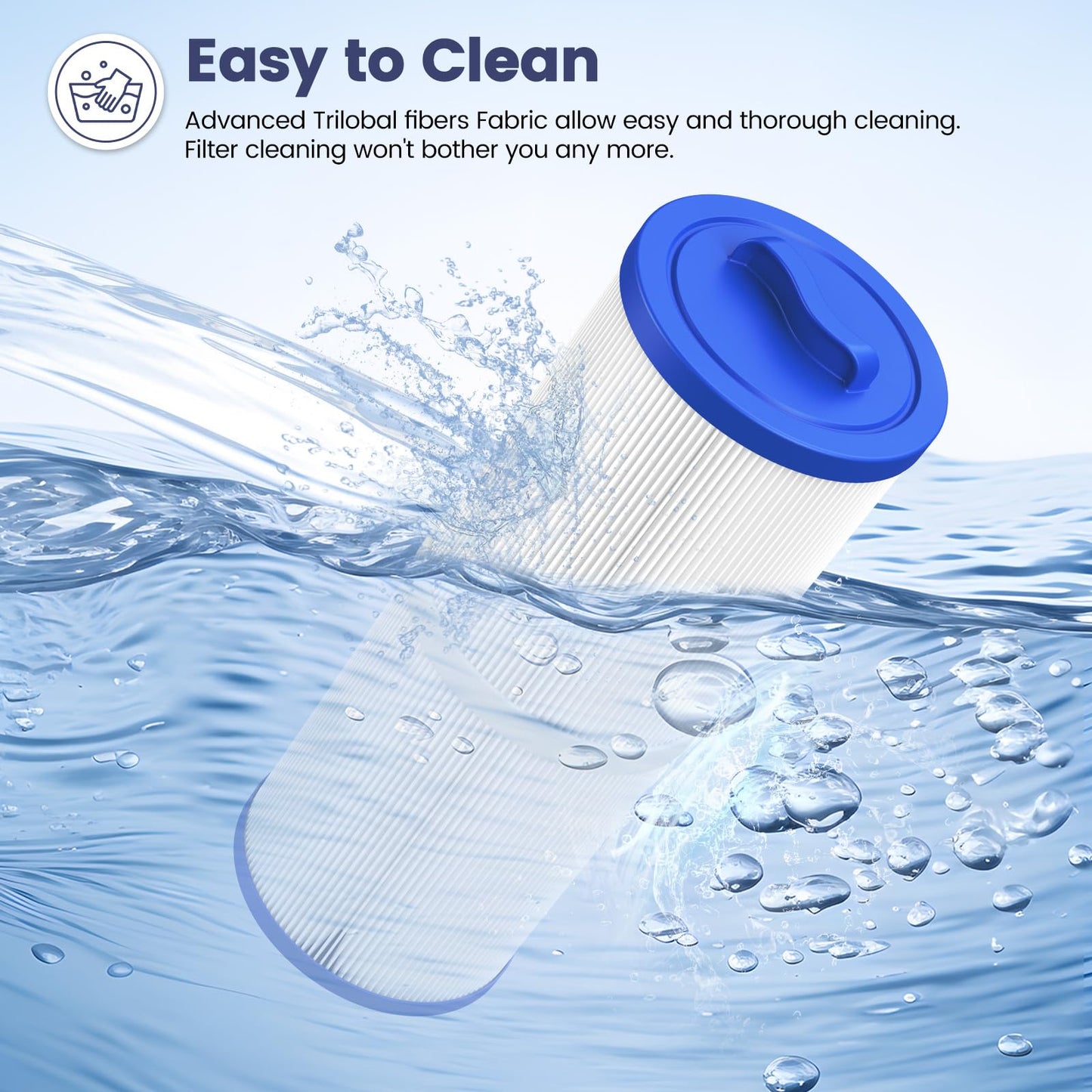 Beckacher 4CH-949 Spa Filter Compatible with Unicel, Pleatco PWW50L, Filbur FC-0172, SD-01143, 817-4050, Baleen AK-90091, Rising Dragon 50, Waterway Teleweir 50 sqft hot tubs Filter Cartridge, 2 Pack