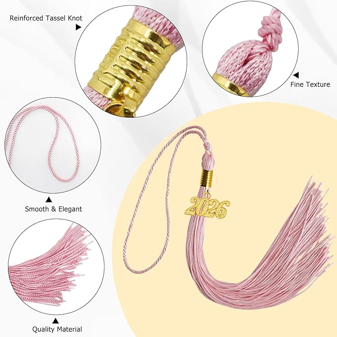 GraduationMall Single&Multiple Color Graduation Tassel with 2026 Year Charm 9"