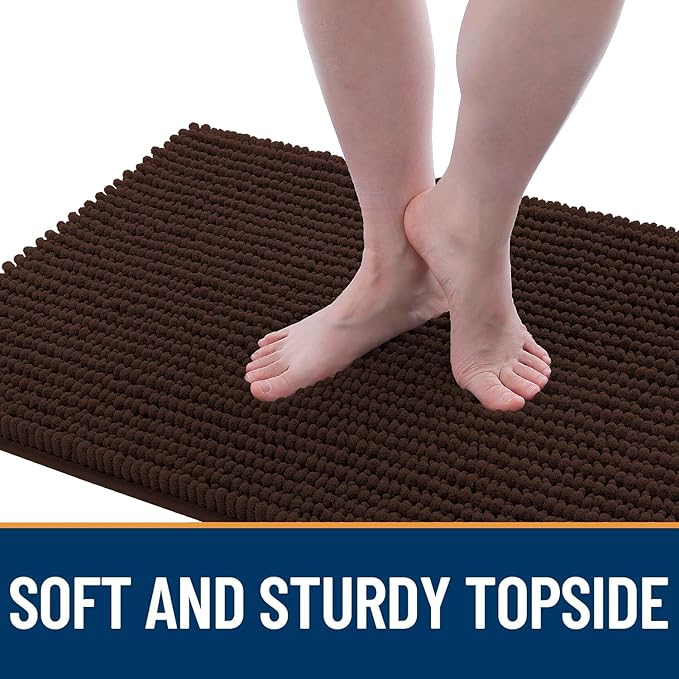 OLANLY Dog Door Mat for Muddy Paws 70x46, Ultra Absorbent Chenille Mud Doormat, Non-Slip Washable and Dirt Trapping Doormat for Indoor Entryway, Quick-Dry Indoor Pet Bed Mats for Dogs, Brown
