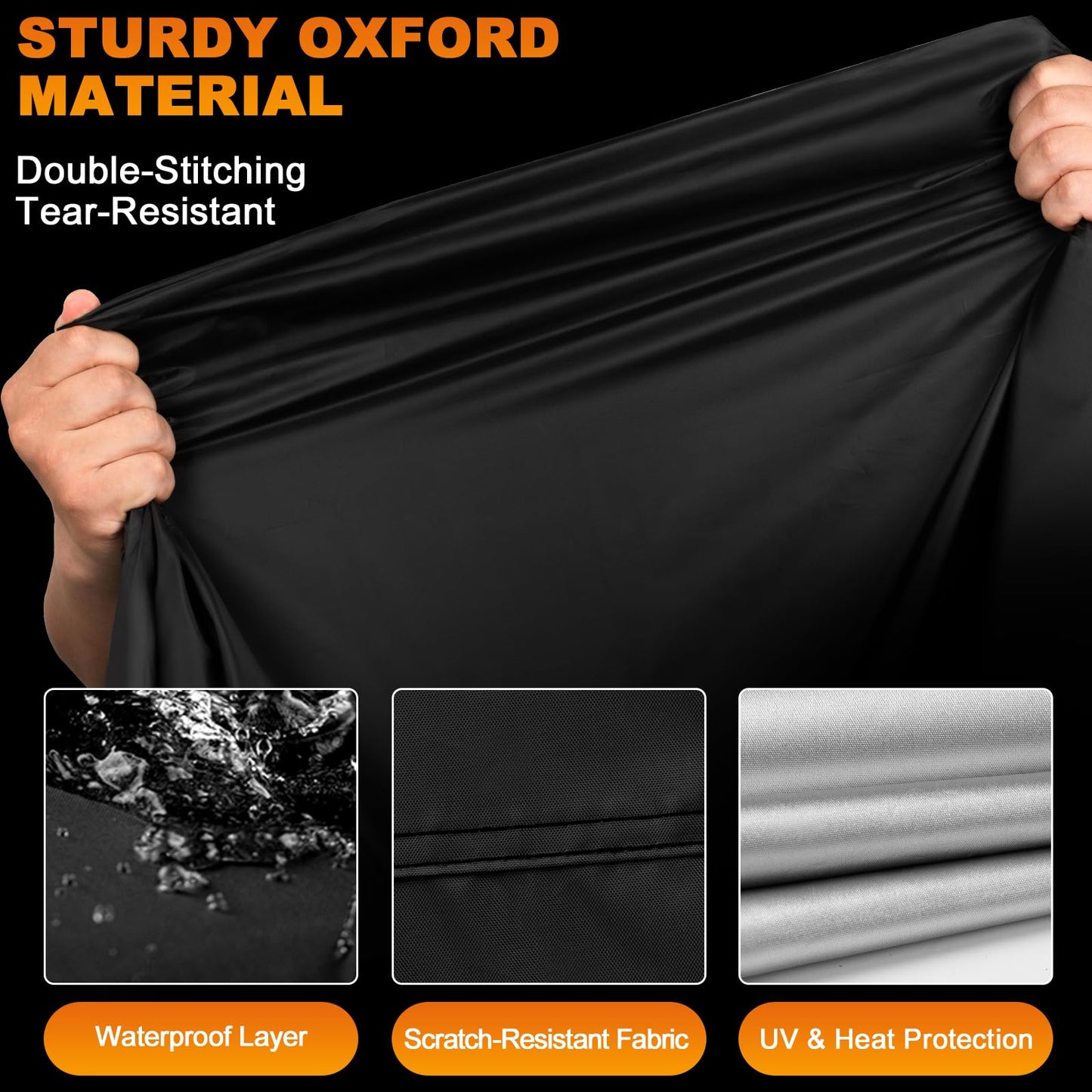 Favoto Motorcycle Cover Waterproof Outdoor - All Season Sun Protection Oxford with Lock-Holes Rain Snow Windproof Dustproof Universal Fit Motorbikes Vehicle Moped Cover, 104" x 41" x 50"