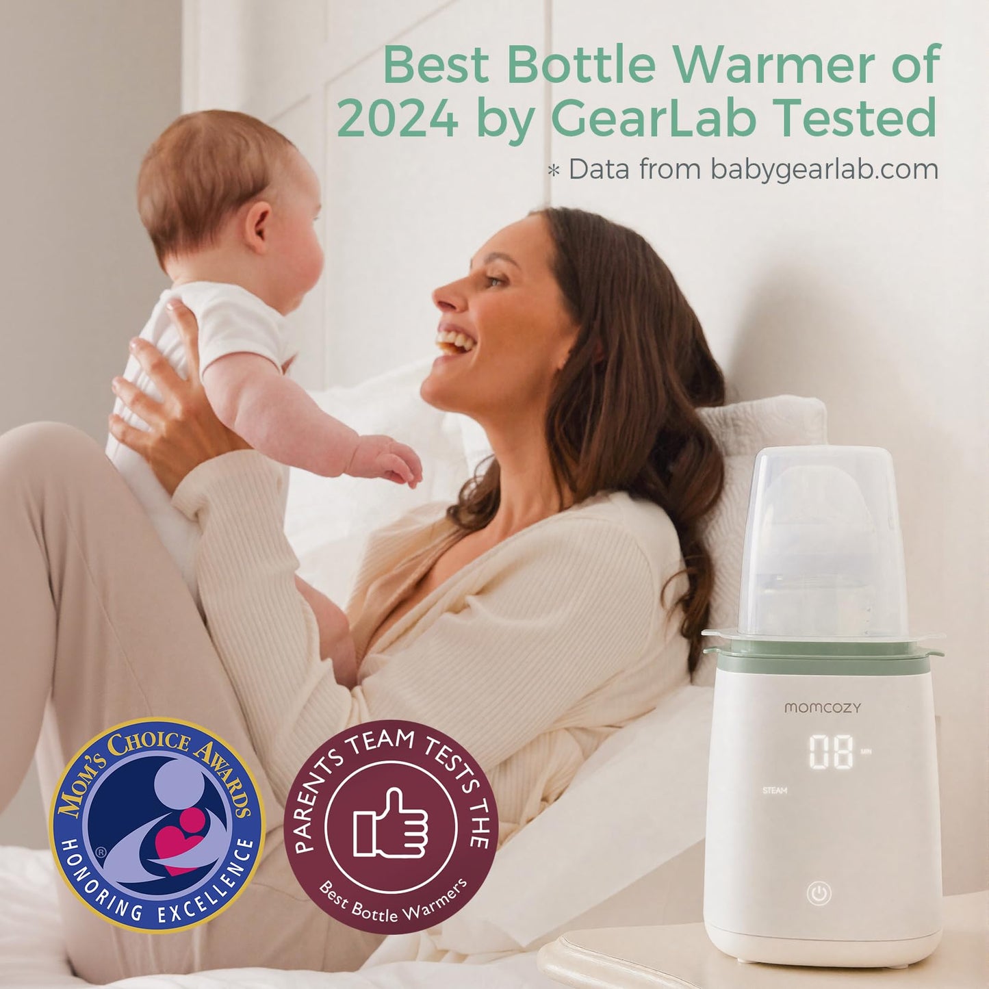 Momcozy Bottle Warmer, Fast Bottle Warmers for All Bottles with Timer, Accurate Temperature Control and Automatic Shut-Off, Multifunctional Bottle Warmer for Breastmilk