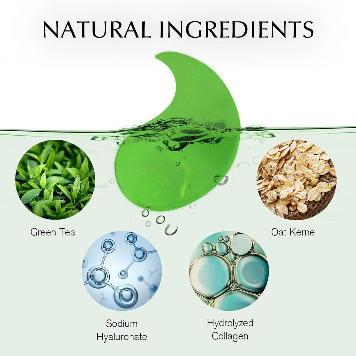 Enaskin Naturals Under Eye Patches for Dark Circles: 60 Pairs Green Tea Eye Gels Mask - Reduce Wrinkles Puffy & Bags - Skin Treatment Pads - Anti Aging Moisturizer For Women (Green 2 Pack)