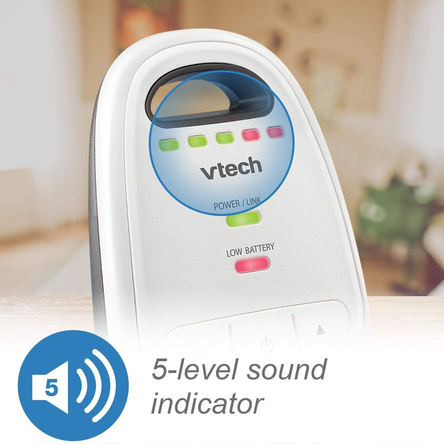 VTech Upgraded Baby Monitor with Rechargeable Battery, Long Range, Crystal-Clear Sound, and Alerts