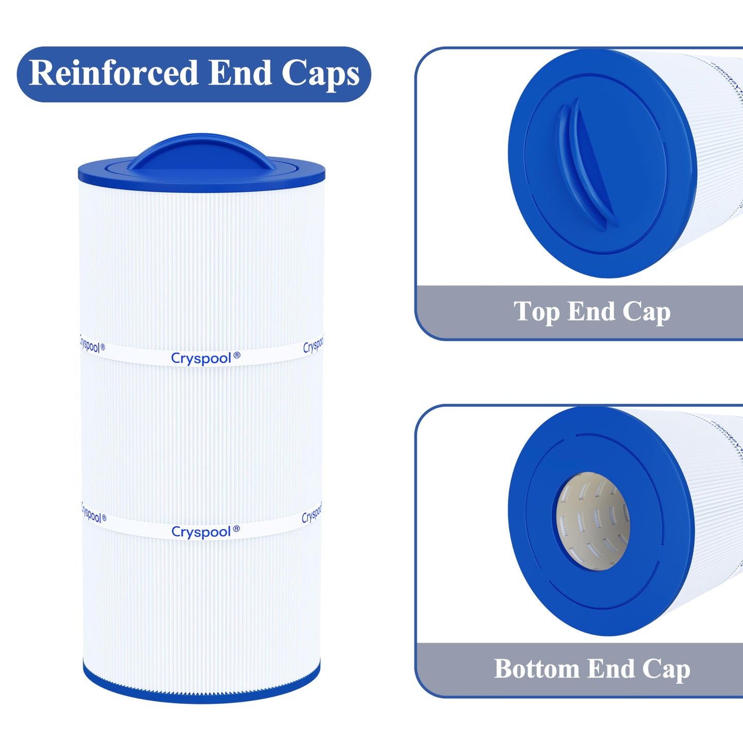 Cryspool® 08010 Filter Compatible with Caldera Utopia 73722,1039607, C-8399, PCD100W, FC-3965, 100 Sq. Ft Spa Filter Cartridge, 1 Pack