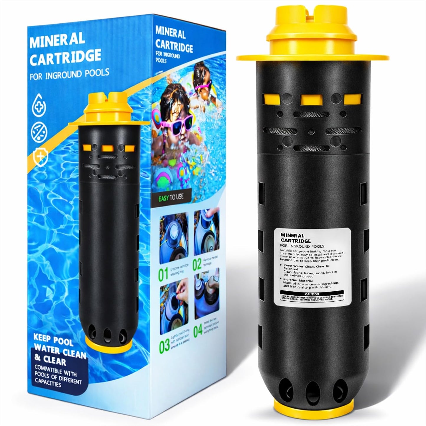Replacement for Nature2 Duoclear 25 35 Mineral Cartridge W28000 W28001 Fit for All Zodiac DuoClear Fusion Soft Vision Pro Above Ground Ingroud Pool system, for up to 35,000 Gallons Pool