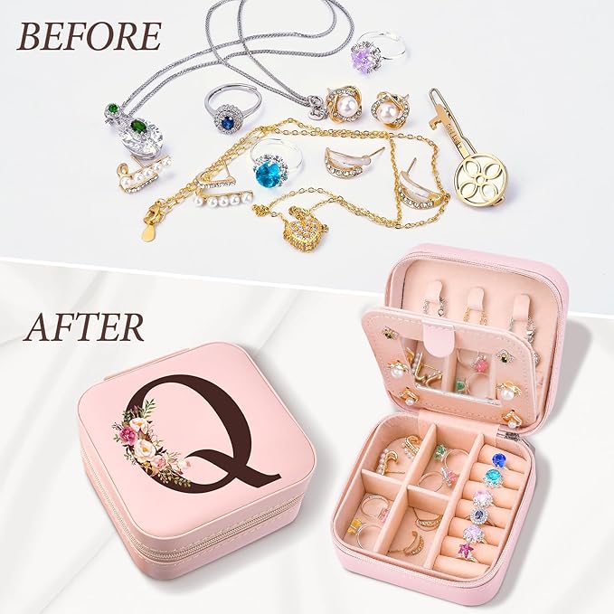 Mothers Day Mom Gifts from Daughter Son, Travel Jewelry Case Box Organizer Personalized Gifts for Mom Wife Women Daughter Friends Sister Grandma Aunt