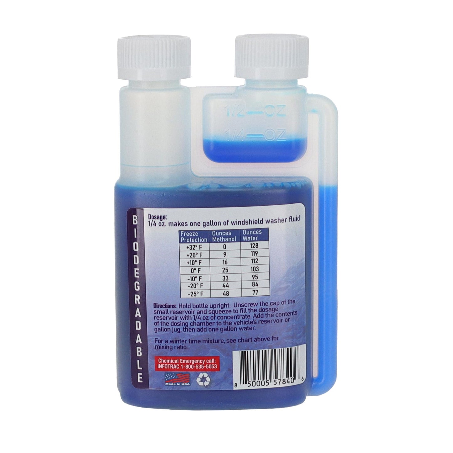 Qwix Mix Windshield Washer Fluid Concentrate, 1 Bottle Makes 32 Gallons, 1/4 oz. Makes 1 Gallon 100% Biodegradable