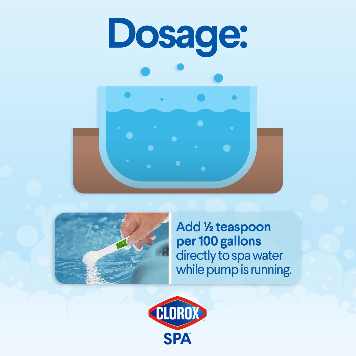 Clorox® Pool&Spa™ Spa Water All-in-One Sanitizer & Shock, Destroys Contaminants, Clears Cloudy Water, 2LB (Pack of 1)