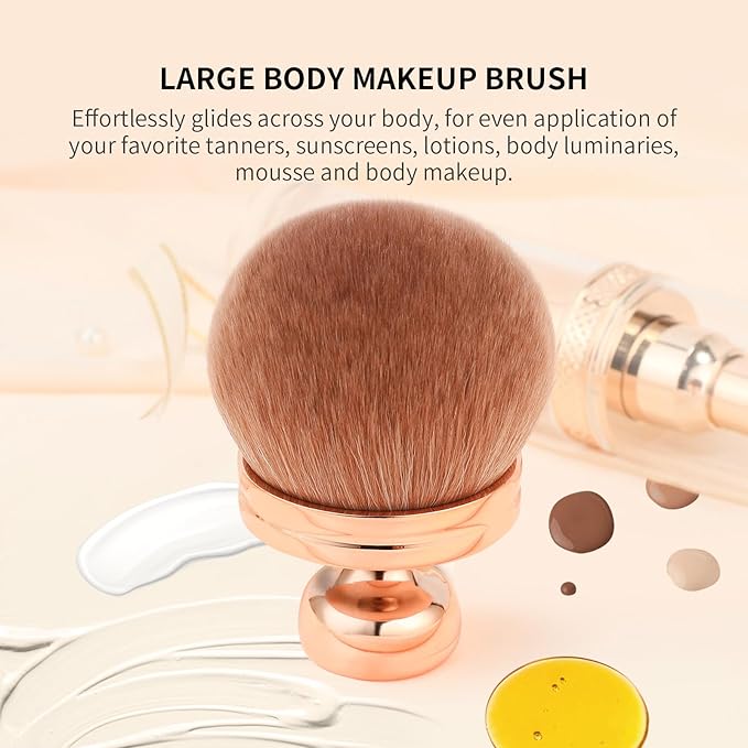 docolor Extra Large Body Makeup Brush for Self Tanner – 3 Inch Wide Head for Fast Full-Body Coverage, Soft Synthetic Fibers for Flawless Application of Foundation, Powder, Bronzer, Face and Body Brush