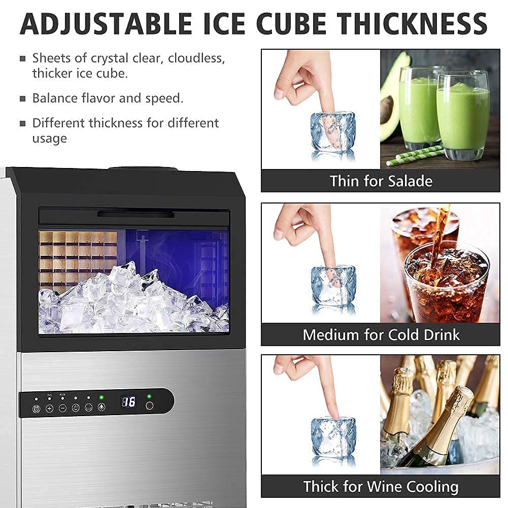 Ice Maker Machine Countertop, Portable Ice Maker with 26lbs/24Hrs, 9 Cubes Ready in 7 Minutes, Self Cleaning, Transparent Window, LifePlus Ice Cube Maker for Home Kitchen Office Bar