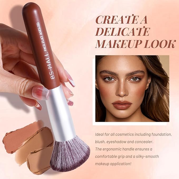 BS-MALL Makeup Brush Set 14 Pcs With Case - Foundation Brush, Concealer Brush, Blush Brush & Flawless Application Ã¢ÂÂ Complete Luxury Cosmetic Brush Kit For Travel & Daily Use (Brown)