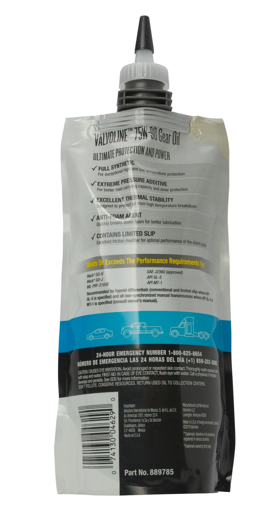 Valvoline FlexFill Advanced Full Synthetic Full Synthetic 75W-90 Gear Oil 1 QT FlexFill
