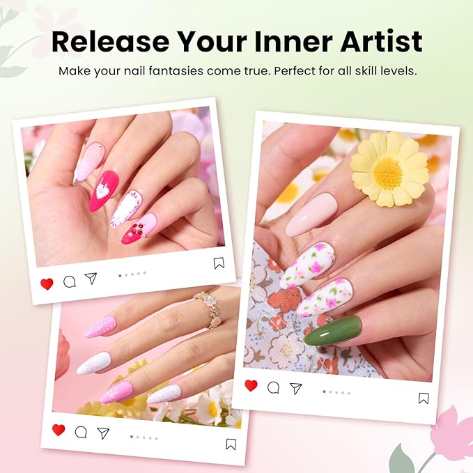 Beetles Gel Polish Nail Art Brushes Set, 6 Pcs Fingernail Art Design Pen, Floral Pattern Handle, Gradient Bristles Nail Brush Set DIY with Palette Dotting Manicure Tool Kit