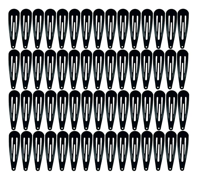 30,60 Pack Black 2 Inch Women Metal Snap Hair Clips Accessories No Slip Hair Barrettes Girls Women Hair Accessories (Black 60PCS)