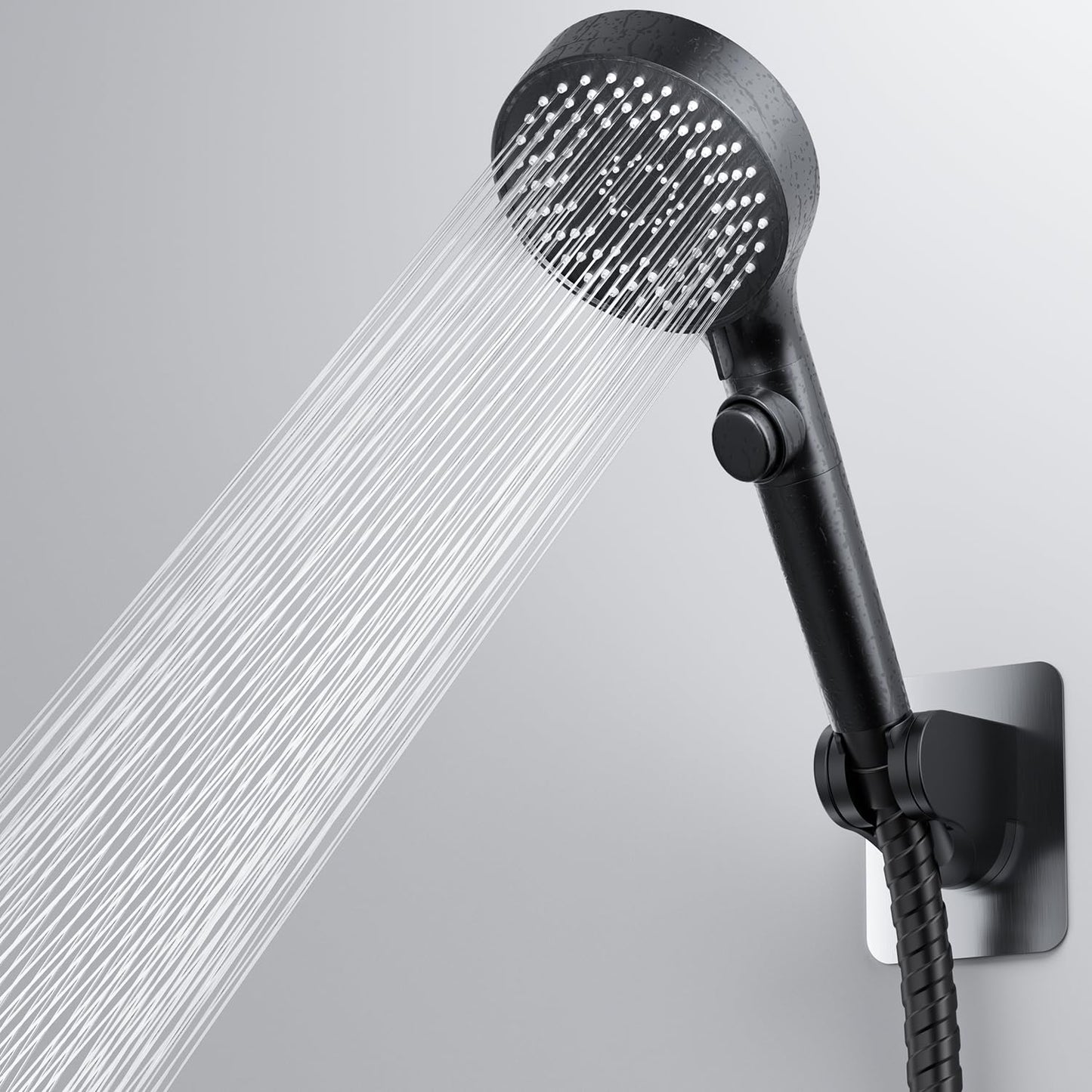 RV Shower Head with Stainless Steel Hose, 5 Mode High Pressure Shower Head with Handheld On Off Switch, Camper Shower Head Replacement for RV, Travel Trailer, Motorhome, RV Accessories Part, Black