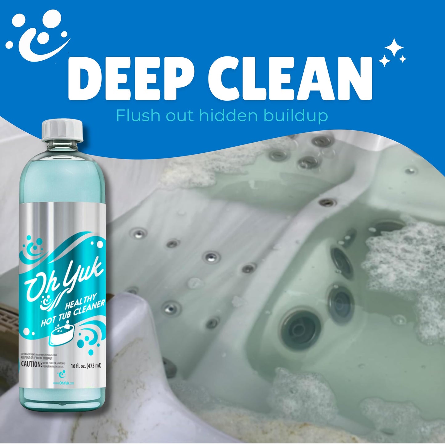 Oh Yuk Hot Tub Cleaner (2 Pack) – Hot Tub Jet Cleaner for Pipes & Jets | Spa Jet Cleaner for Plumbing lins | Deep Clean Spa Pipe Flush Cleaner for Indoor & Outdoor Spas, Swim Spas & Inflatable Tubs