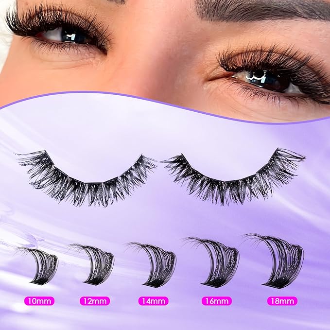 Ocean Pearl Lash Clusters 560pcs 10-18mm Lash Clusters kit 30/40/60/80D Cluster Eyelash Extensions Kit,Eyelash Clusters,Eyelashes,DIY Lashes Clusters Extensions kit with lash adhesive+sealer+tweezers