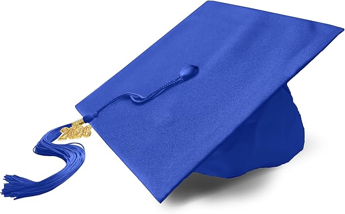 Graduation Cap with 2026 Tassel Year Charm Black Graduation Cap for High School & Bachelor