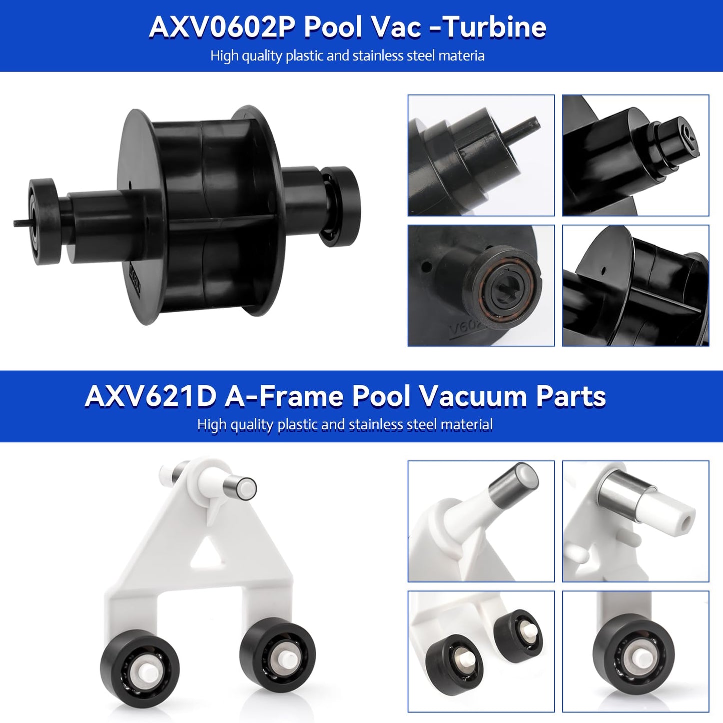 AXV621DAT Pool Cleaner Parts for Hayward Pool Vacuum (All), Navigator (All), Ultra, Aquadroid, Aqua Bug, Diver Dave and Wanda The Whale A-Frame Turbine Pool Vac Rebuild Kit