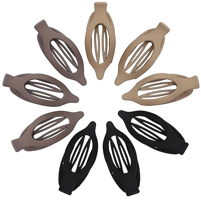 9 Pack Flat Hair Clips for Women, Matte Claw Clips for Thick & Thin Hair, Suitable for Driving (Light Beige,Taupe,BlackÃ¯Â¼Â