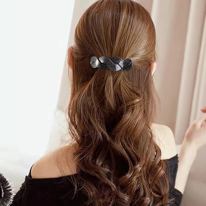 Large Hair Barrettes for Women Beautiful Lines Simple Retro Classic Snap French Hair Clips Fashion Hair Accessories for Women Thick Hair 3 Pcs