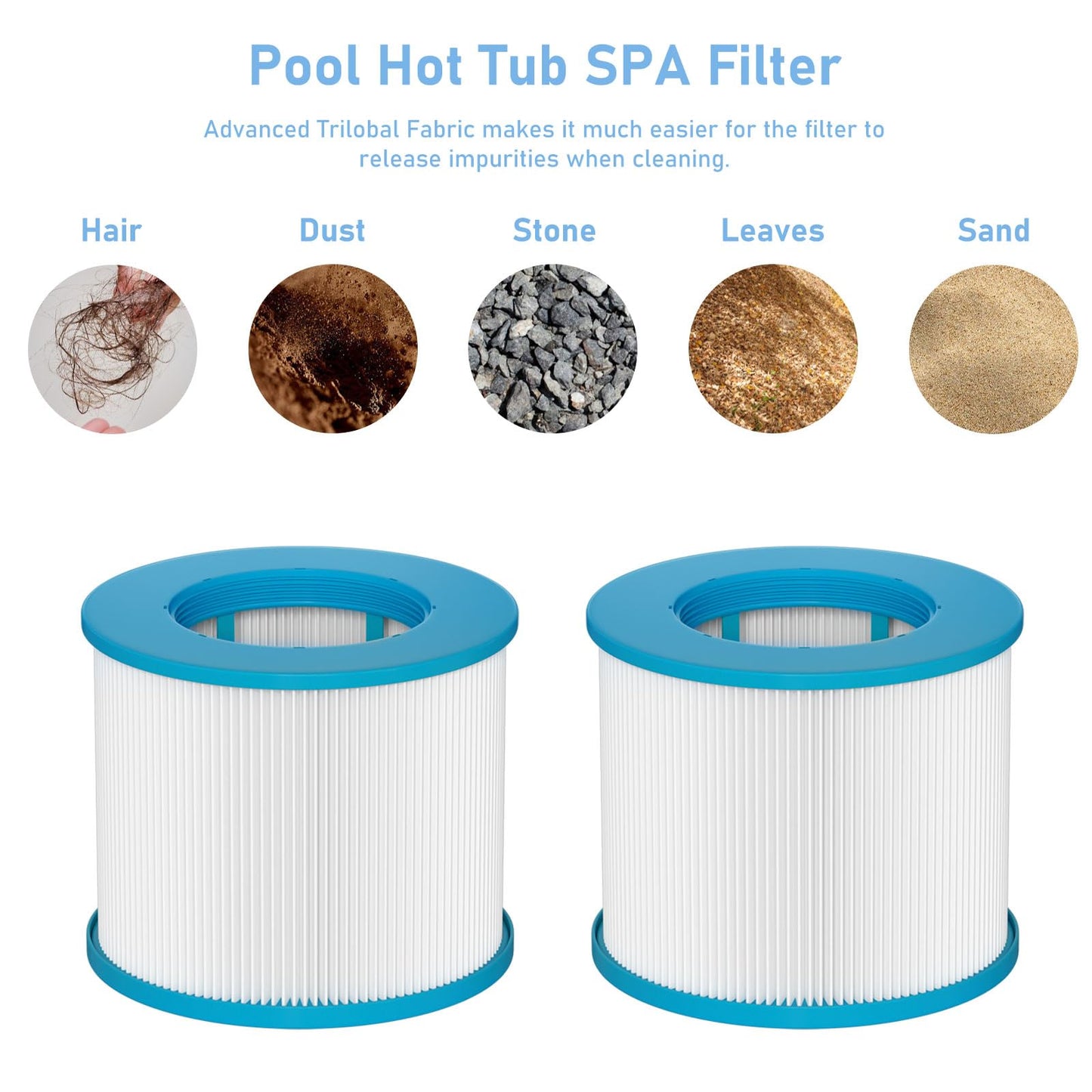 Slamate Hot Tub Filter Replacement Cartridges Compatible with All RELXTIME Hot Tub, ALEKO Hot Tub, Wejoy Hot Tub Aquaspa, Spa Filters for Hot Tub Screw On, Pack of 10