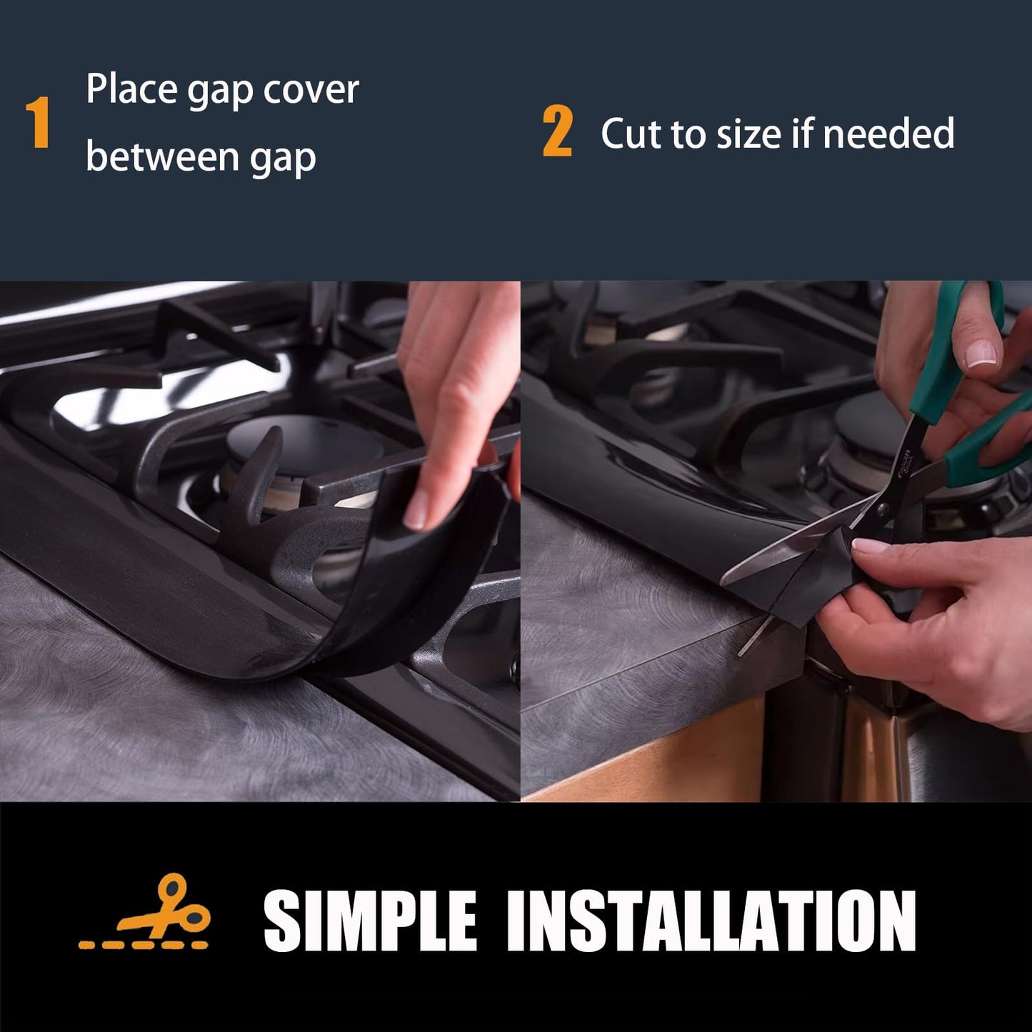 SEVCHY Silicone Stove Gap Covers (2 pack), Oven Gap Filler, Heat Resistant Stove Gap Filler, Seal Gap between Stovetop and Counter, Easy Clean (21 inch, Clear)