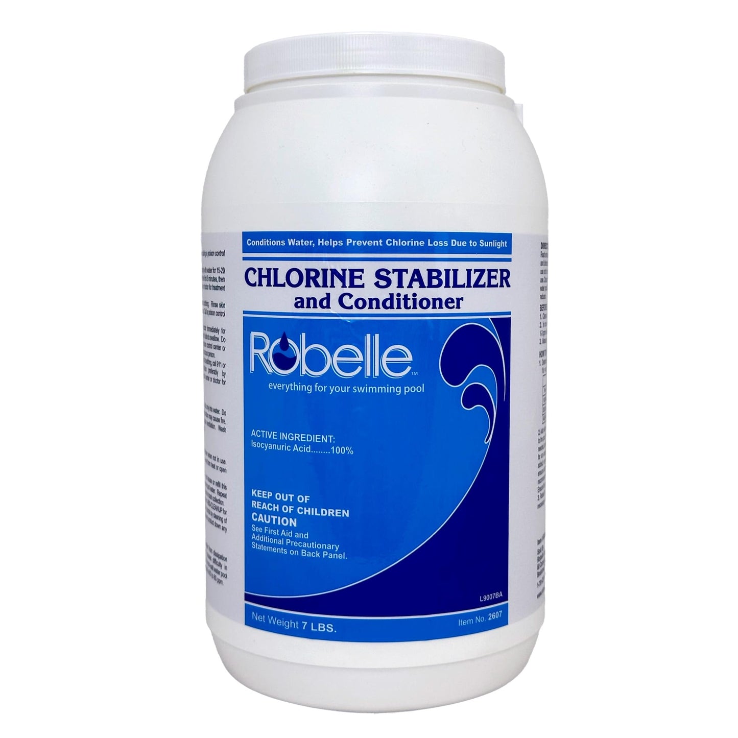 Robelle 7-Pounds Premium Chlorine Stabilizer and Conditioner, Concentrated Cyanuric Acid for Pools, Pool Stabilizer, Helps Chlorine Last Longer, Made in USA